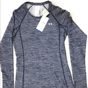 New UA Women's Blue/Gray M Fitted ColdGear shirt